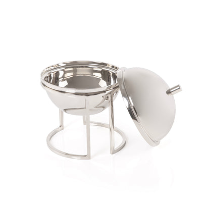 Round dates bowl stand with lid - medium