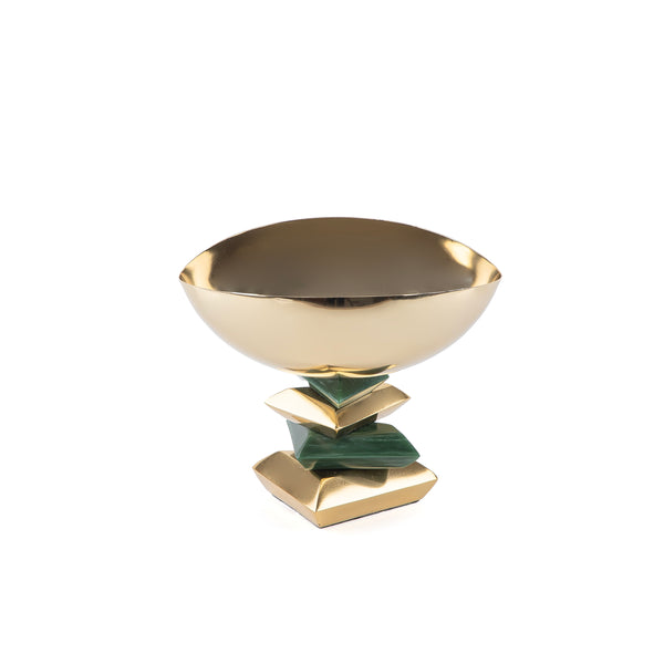 Metal Nut Bowl – Green & Gold