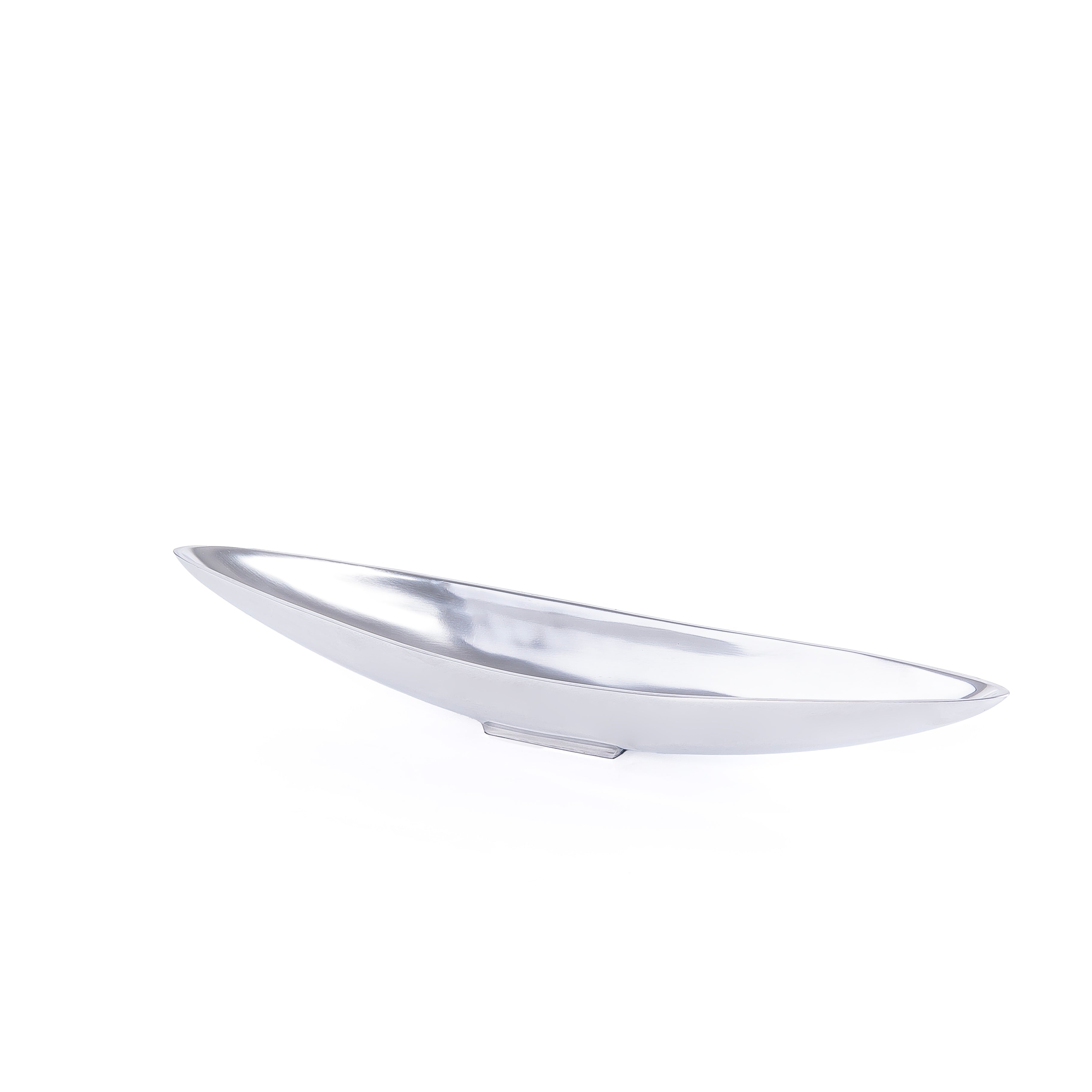 طبق معدن بيضاوي وسط - فضي 