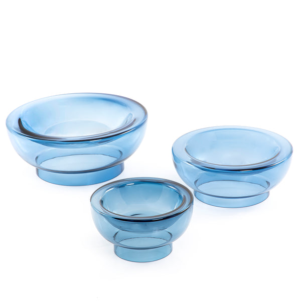 Sets of 3 glass bowls