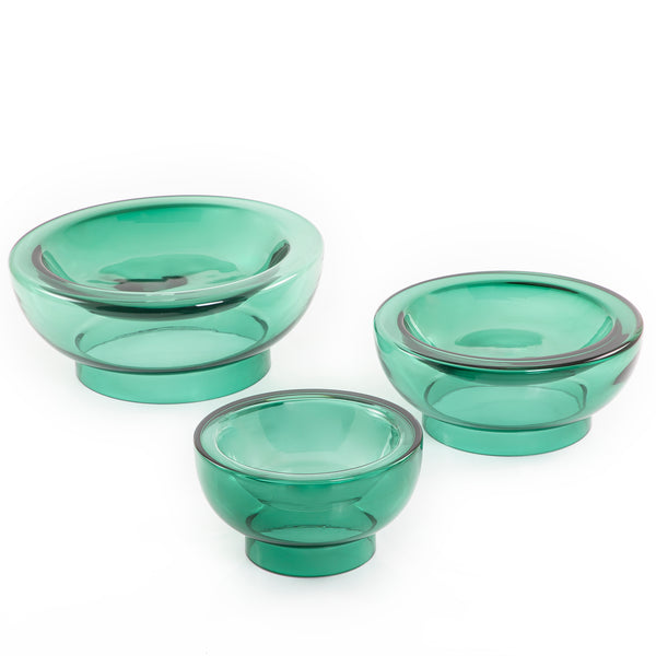 Sets of 3 glass bowls