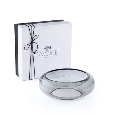 Elegant Small Glass Serving Bowl - Grey