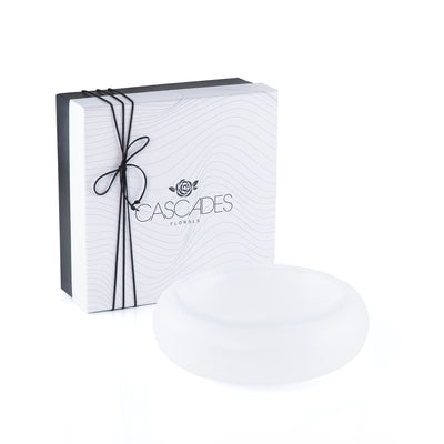 Elegant Small Glass Serving Bowl - White