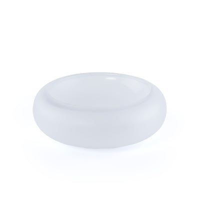 Elegant Small Glass Serving Bowl - White