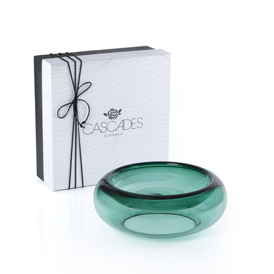 Elegant Small Glass Serving Bowl - Green