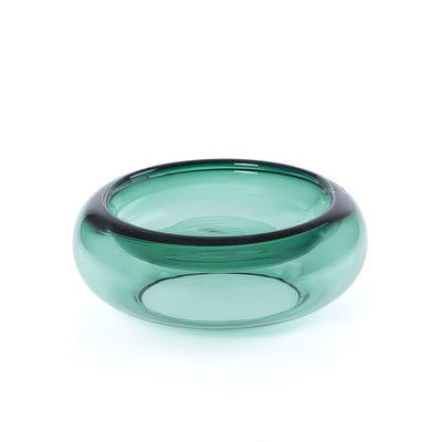 Elegant Small Glass Serving Bowl - Green