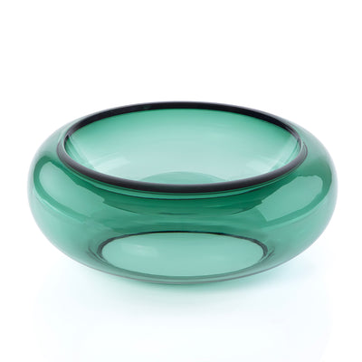 وعاء تقديم زجاجي أنيق حجم كبير - أخضر