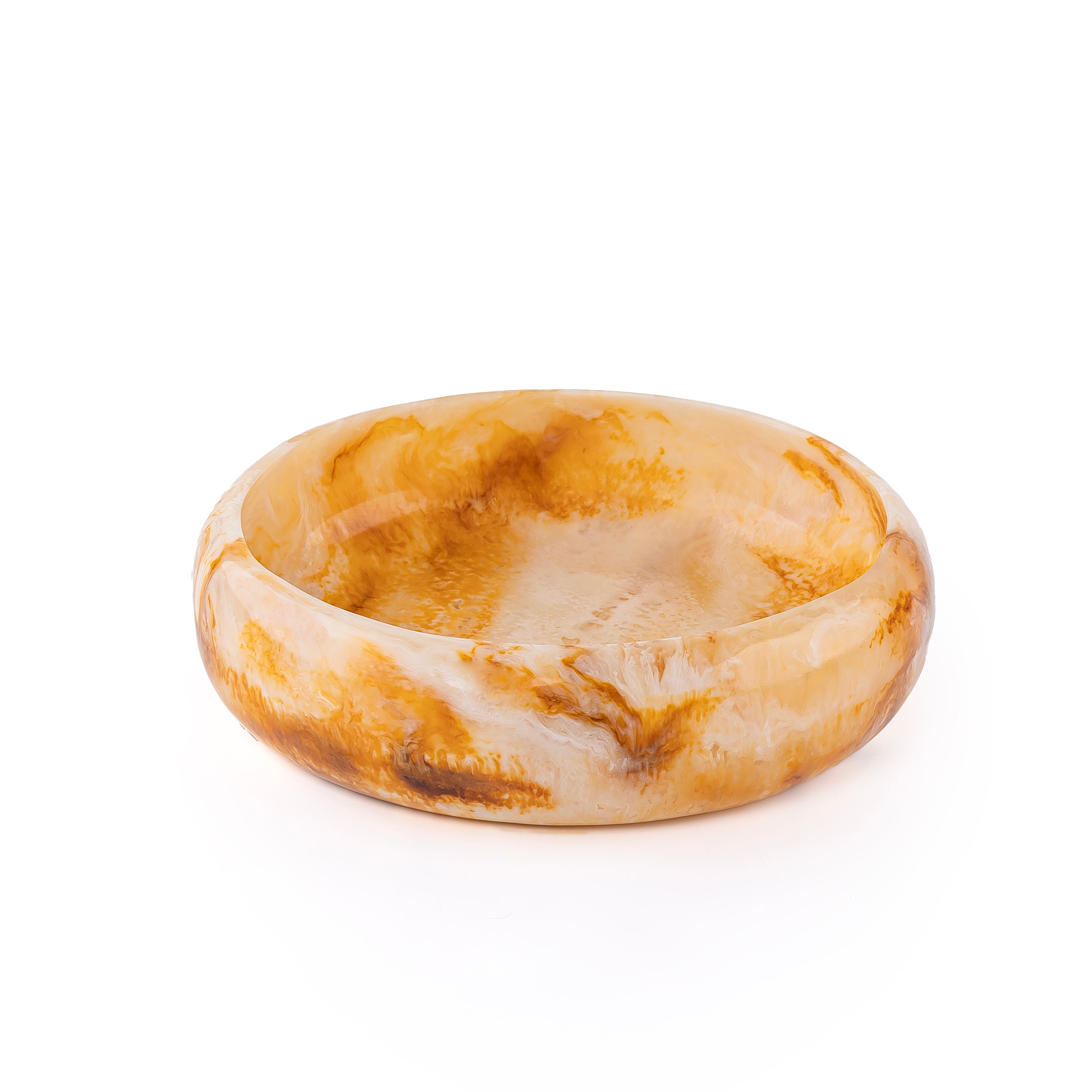 وعاء تقديم دائري كبير من الراتنج – عنبر