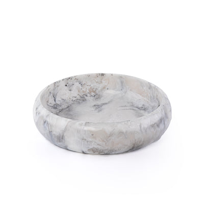 وعاء تقديم دائري كبير من الراتنج – أسود&أبيض