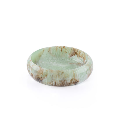 وعاء تقديم دائري صغير من الراتنج – أخضر