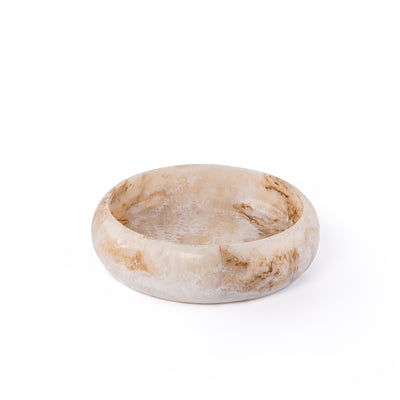 وعاء تقديم دائري صغير من الراتنج – بيج