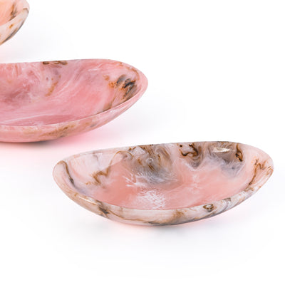 Set of 3 Resin Oval Plate with gift box - Pink