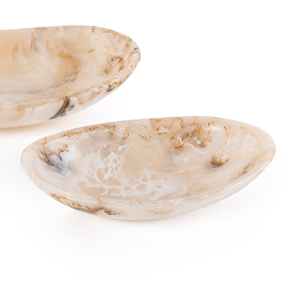 طقم 3 طبق تقديم من الريزن - بيج 