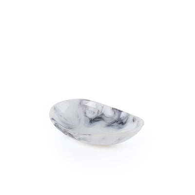 Medium Resin Oval Plate - Black&white
