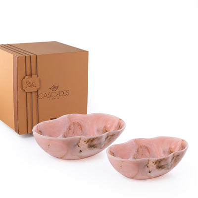 Set of 2 Resin Bowls with Gift Box - Pink