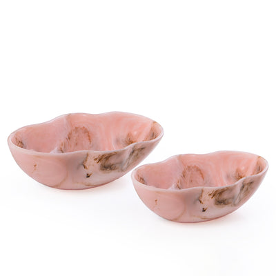 Set of 2 Resin Bowls with Gift Box - Pink
