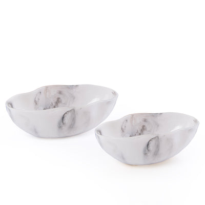 Set of 2 Resin Bowls with Gift Box - Black&white