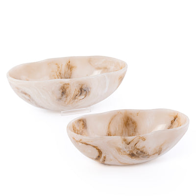 Set of 2 Resin Bowls with Gift Box - Beige