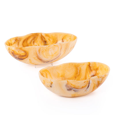 Set of 2 Resin Bowls with Gift Box - Amber