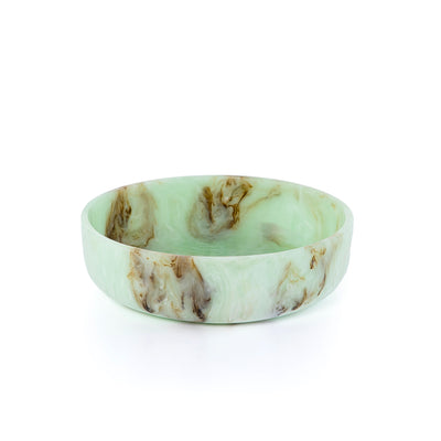 وعاء تقديم دائري وسط من الراتينج – أخضر