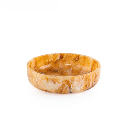 وعاء تقديم دائري وسط من الراتينج – عنبر