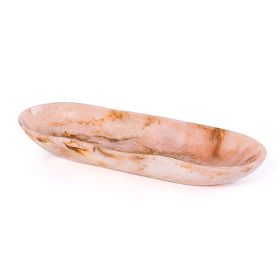 Large Resin Oval Serving Bowl - Pink