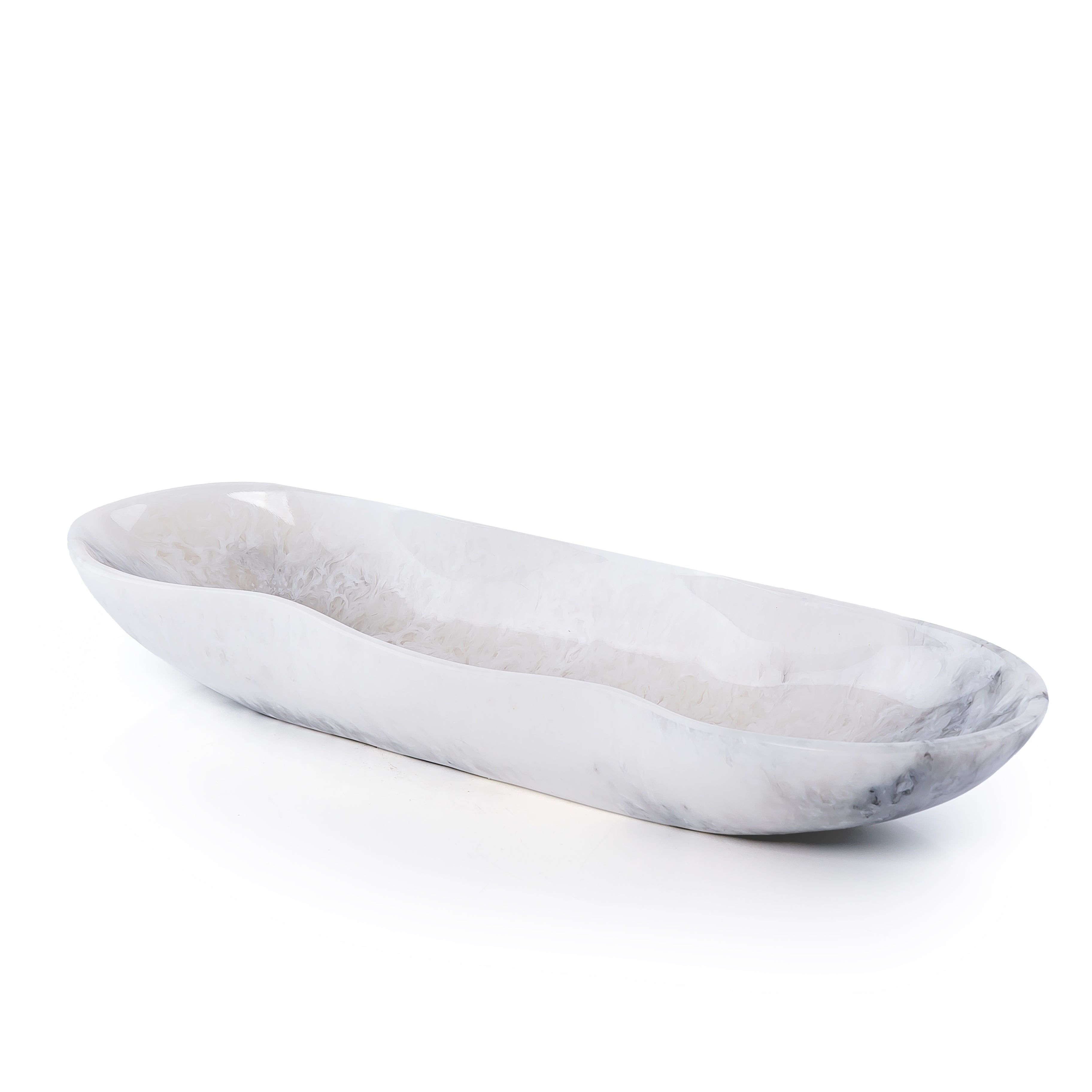 Large Resin Oval Serving Bowl - Black&white