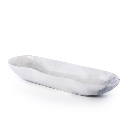 Large Resin Oval Serving Bowl - Black&white