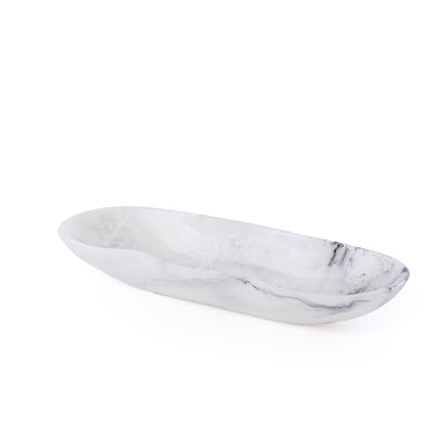 Medium Resin Oval Serving Bowl - Black&white