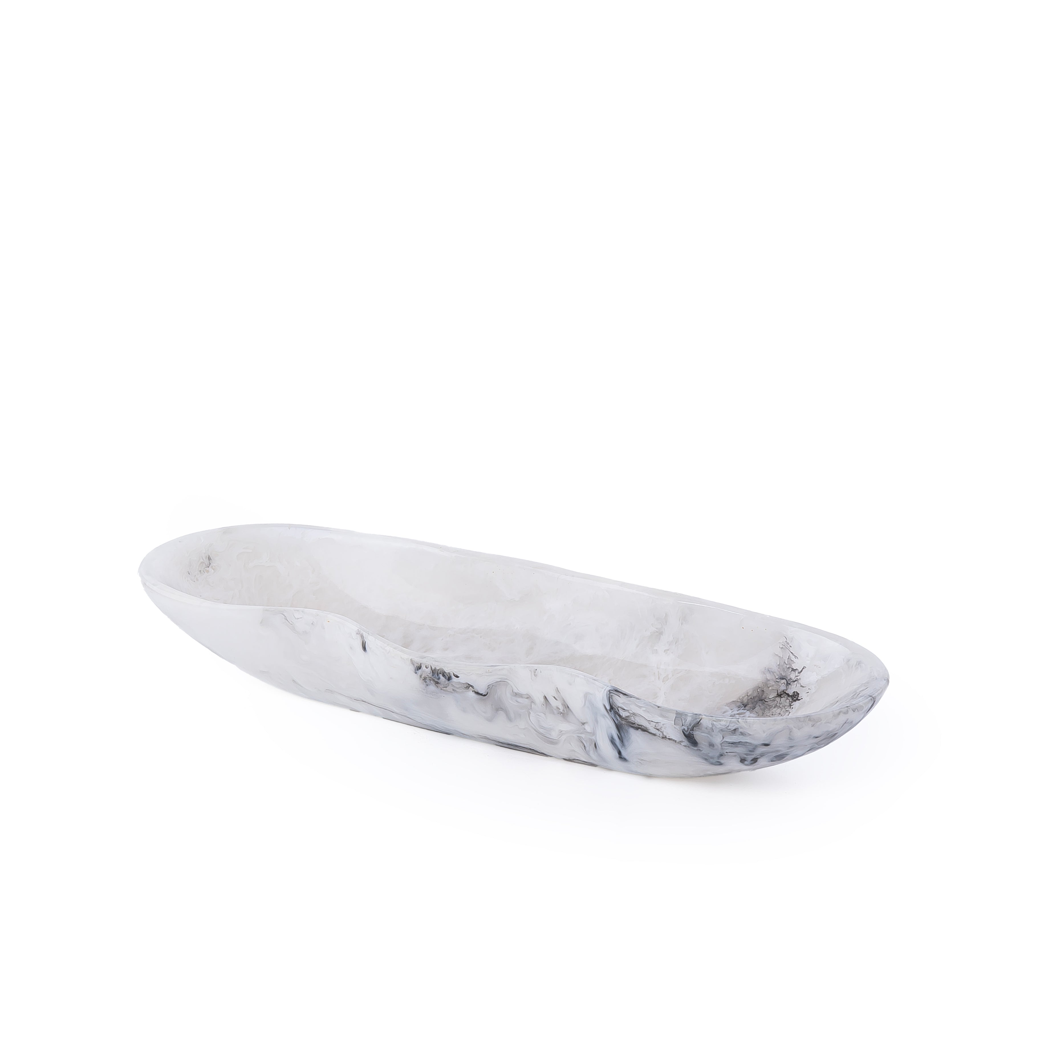 Small Resin Oval Serving Bowl - Black&white