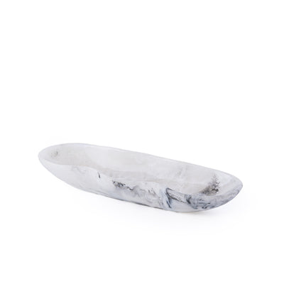 Small Resin Oval Serving Bowl - Black&white