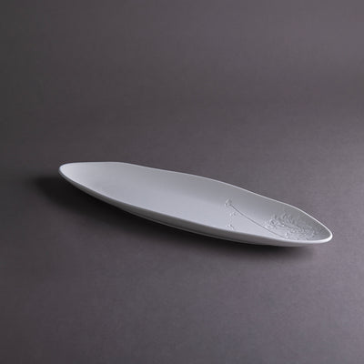 طبق سيراميك - أبيض مطفي 