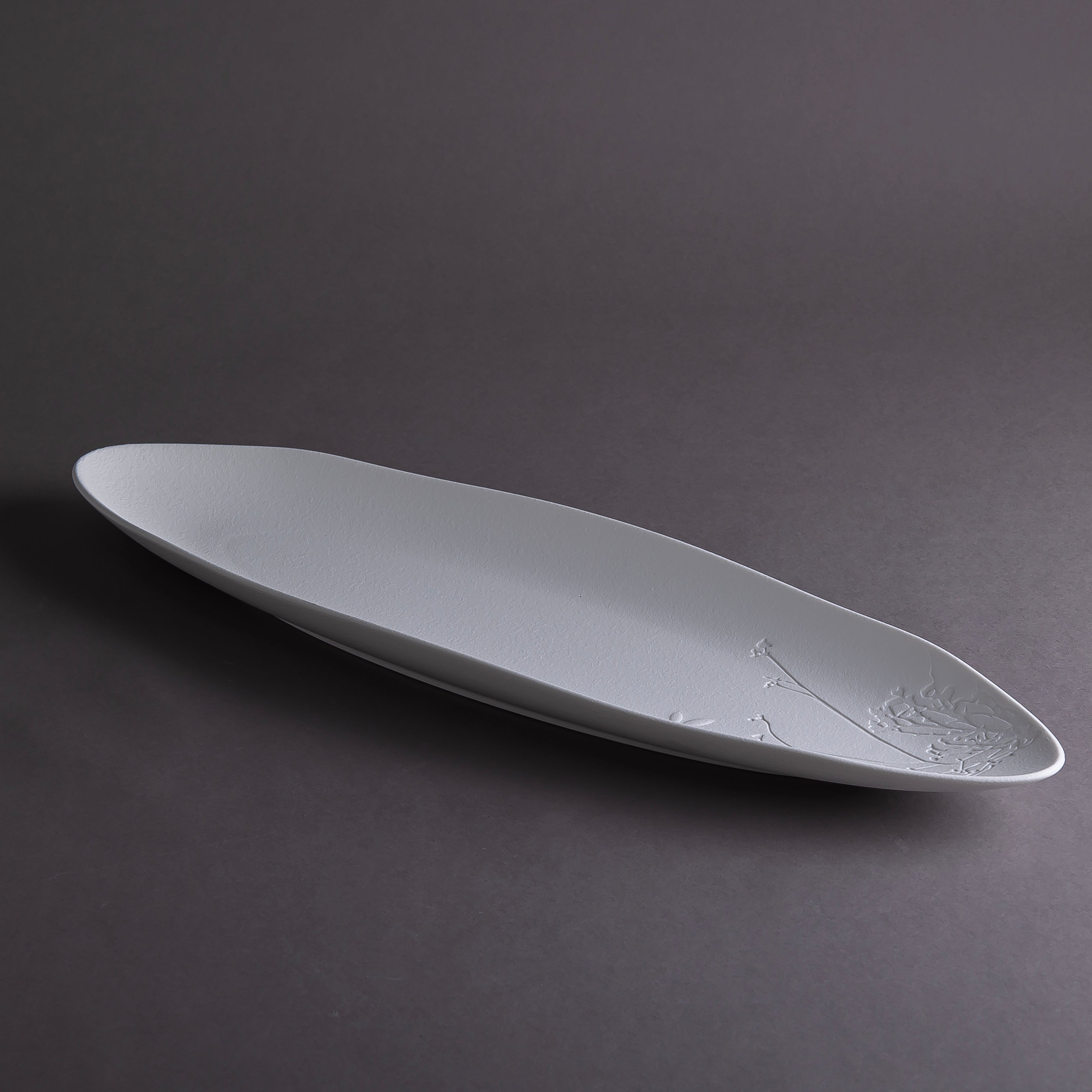 طبق سيراميك - أبيض مطفي 