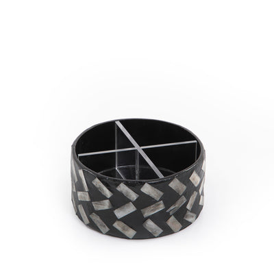Circular Mother of Pearl Box with Acrylic Interior