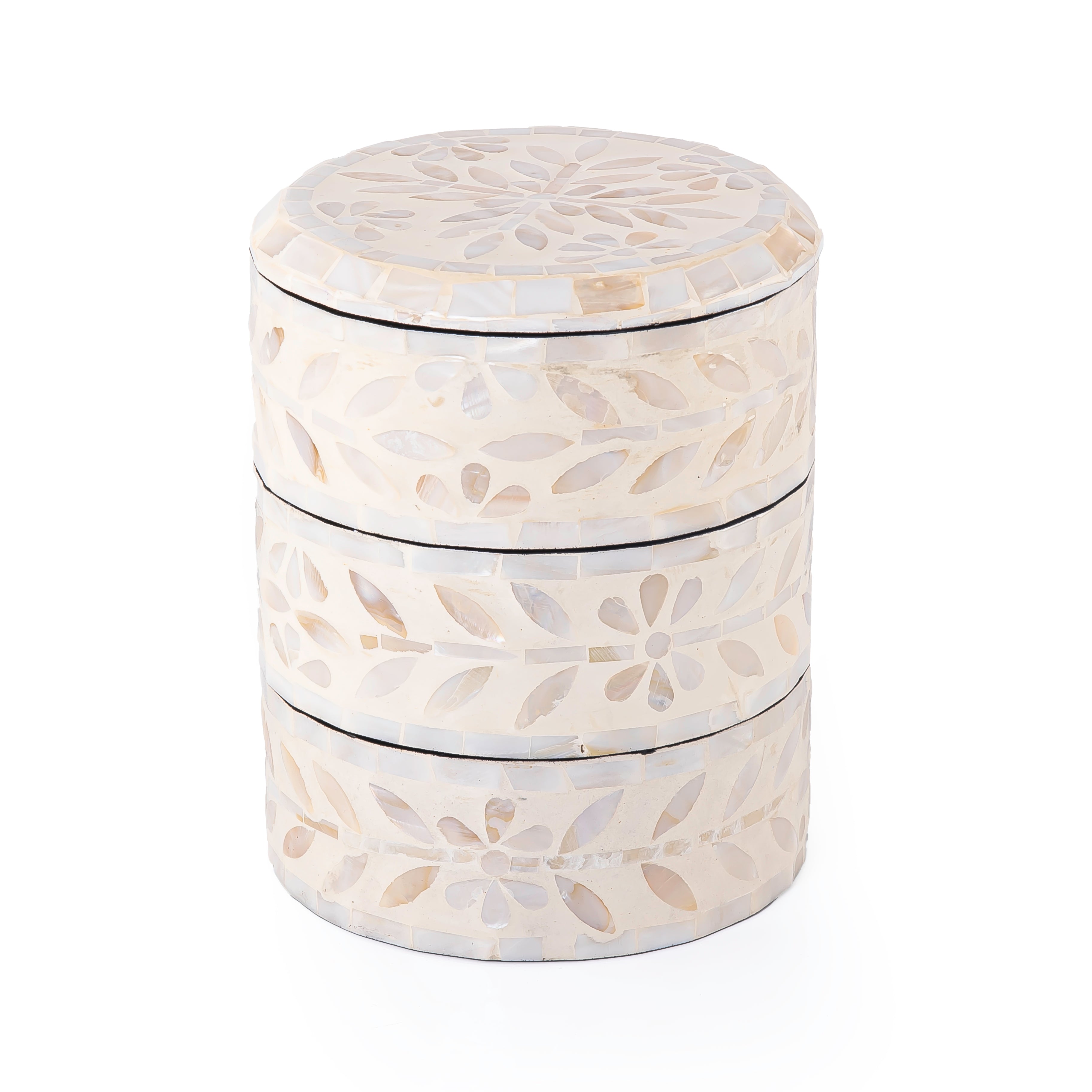 3-Story Cream Box with Cover