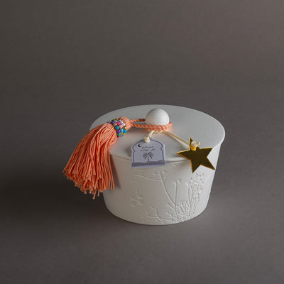 وعاء قرقيعان سيراميك أبيض - خوخي 