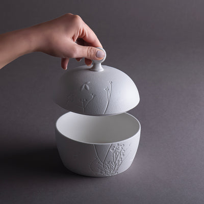 Matt White Ceramic Bowl with cover
