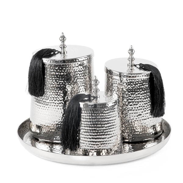 Set of Stainless Steel Tray with Jars