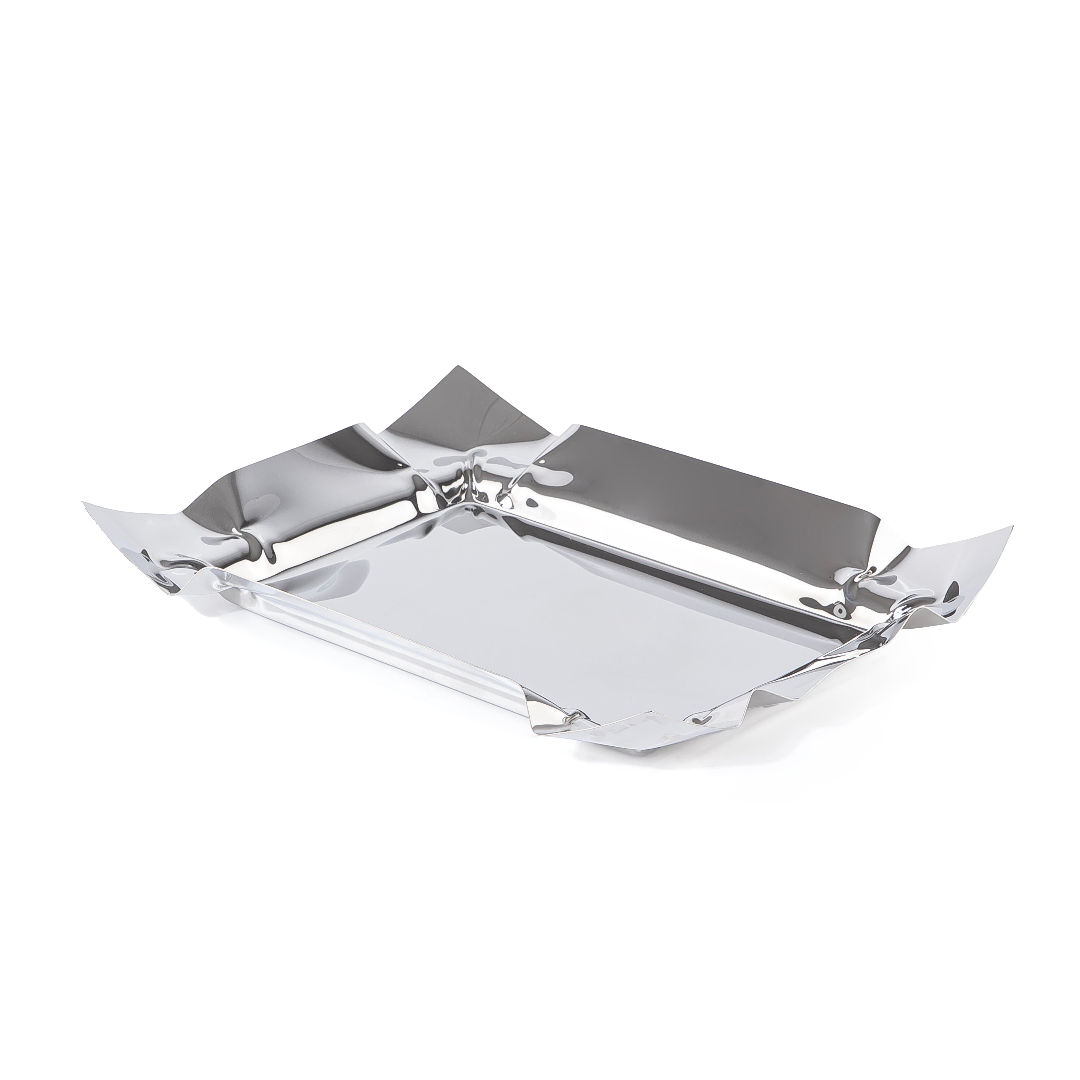 Elegant silver metal serving tray