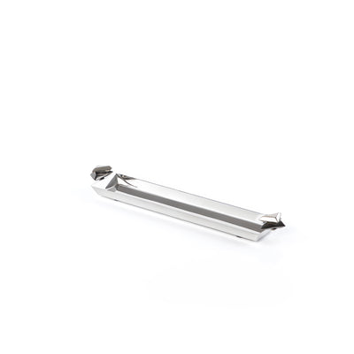 صينية تقديم معدنية طويلة باللون الفضي والأسود - صغير