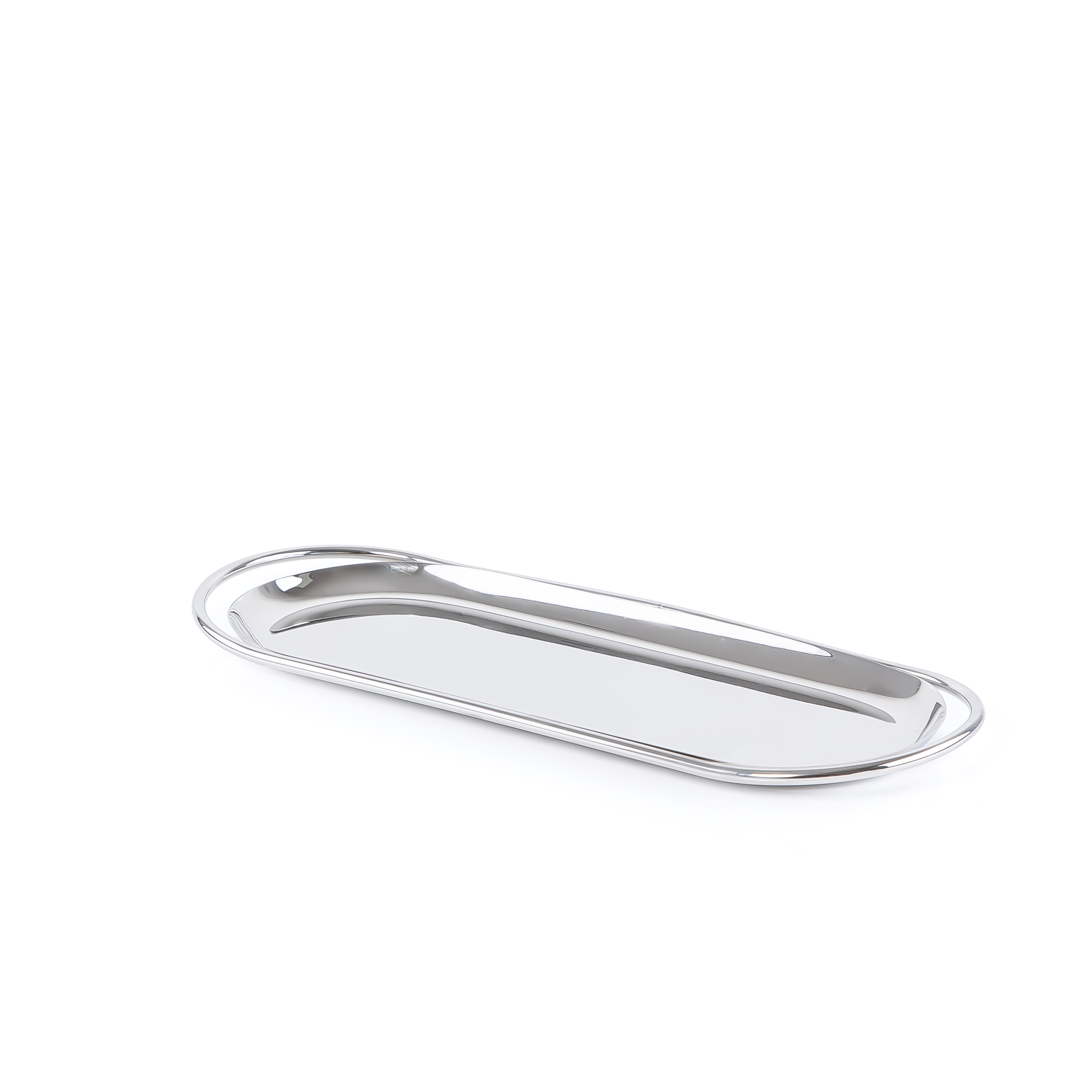 Oval Stainless Steel silver tray small