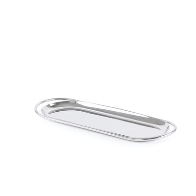 Oval Stainless Steel silver tray small