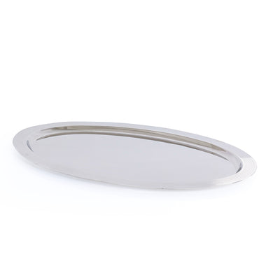 Oval Stainless Steel Serving Tray - Large