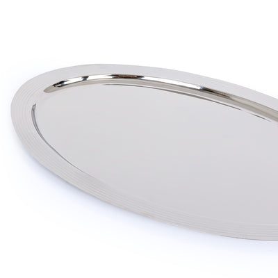Oval Stainless Steel Serving Tray - Large