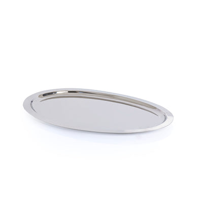 Oval Stainless Steel Serving Tray - Small
