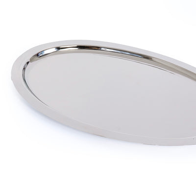 Oval Stainless Steel Serving Tray - Small
