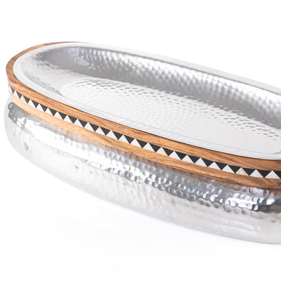 Oval aluminum platter - large