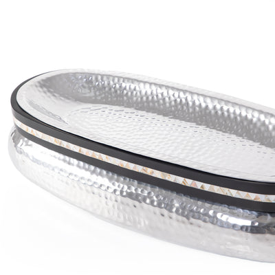 Oval aluminum resin platter - large