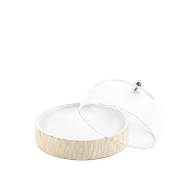 ستاند بقاعدة صدف مع غطاء زجاجي