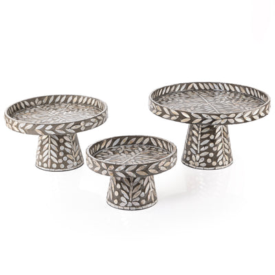 طقم من 3 ستاندات تقديم مع بوكس هدايا - بني